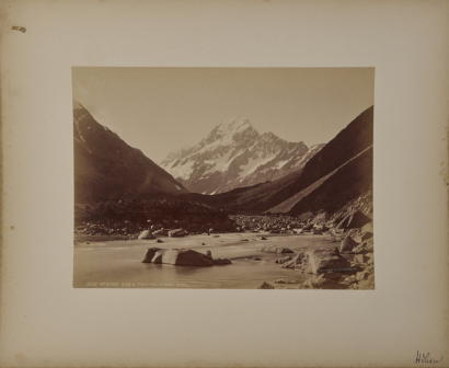 BURTON BROTHERS Mount Cook 12,349 ft. from the Hooker River