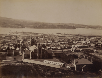 BURTON BROTHERS Dunedin, from Town Belt looking towards the harbour and Otago Peninsula