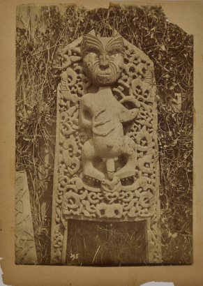 PULMAN'S PHOTOGRAPHIC STUDIO Māori carved doorway to a pātaka