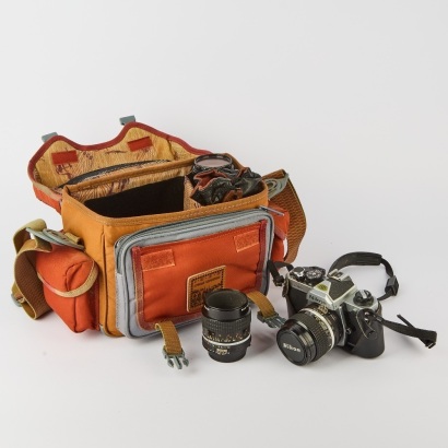 A Vintage Nikon FM2 with Four Lenses