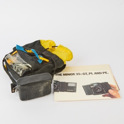 A Minox ML35 Mini Camera with Flash and Associated Ephemera