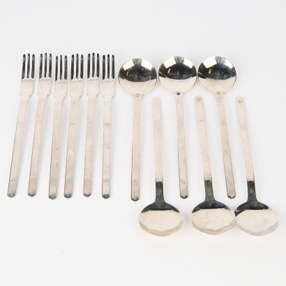 A WMF Cromargan Twelve Piece Gourmet Spaghetti Set