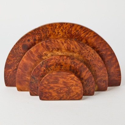 A Mid-Century Brass and Wooden Candleholder