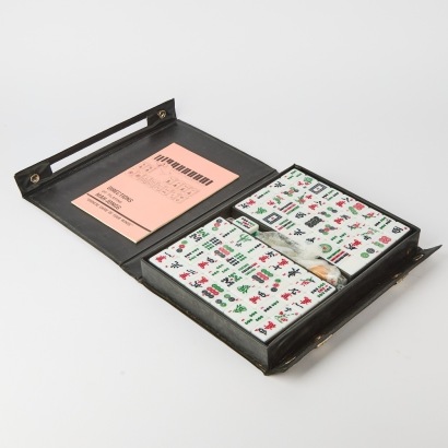 A Vintage Mahjong Game with Game Leaflet