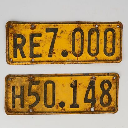 A Pair of Vintage Number Plates