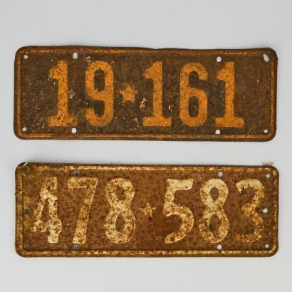 A Pair of Vintage Number Plates