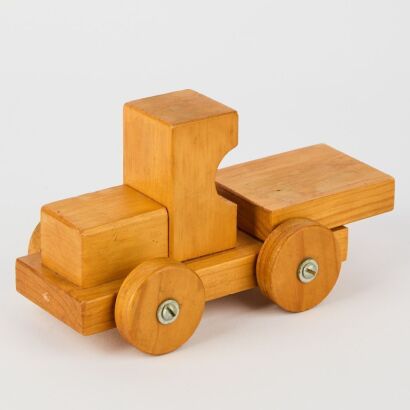 A Vintage New Zealand Made Wooden Toy Car