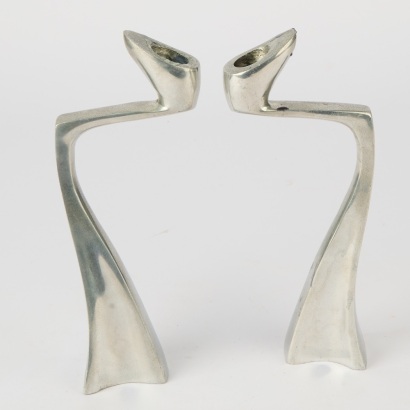 A Pair of Arclumis Swan Candle Holders by Matthew Hilton, 1980