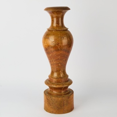 An Architectural Turned Hardwood Plinth
