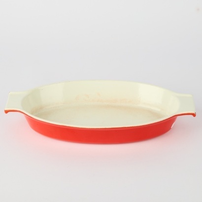 A MCM Michael Lax for Copco Red Enamel Cast Iron Dish
