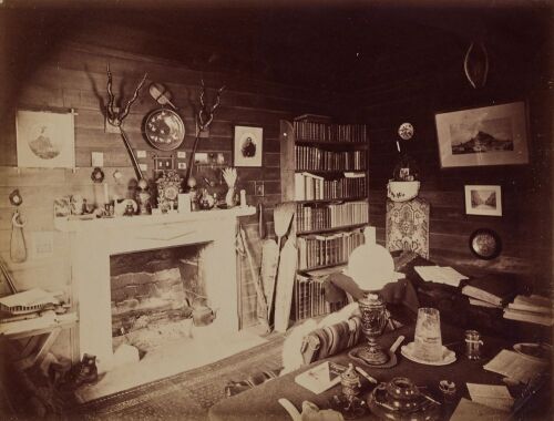 UNKNOWN PHOTOGRAPHER [BUCKLAND?] Interior associated with Sir George Grey, Mansion House, Kawau Island or Castle Hill, Canterbury