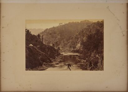UNKNOWN PHOTOGRAPHER An album page with the Manawatu Gorge, with Genelg Jetty, Adelaide verso