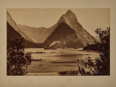 JAMES VALENTINE An album page with three photographs of the Milford Sound
