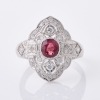 18ct White Gold, Modern, .90ct Ruby / .55ct Diamond Ring