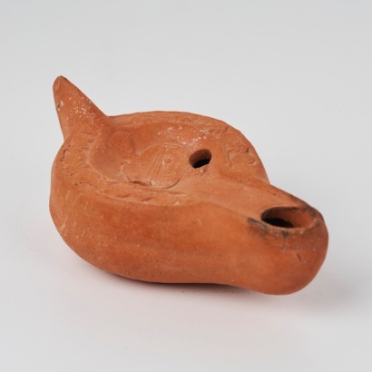 A Lamp with Warrior Motif, Ancient Rome