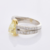 18ct White Gold, Modern, 3.02ct Fancy Yellow Pear Shaped / 1.54ct Diamond Ring, circa 1995 - 2