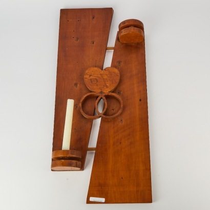 A Carved Kauri Candlestick
