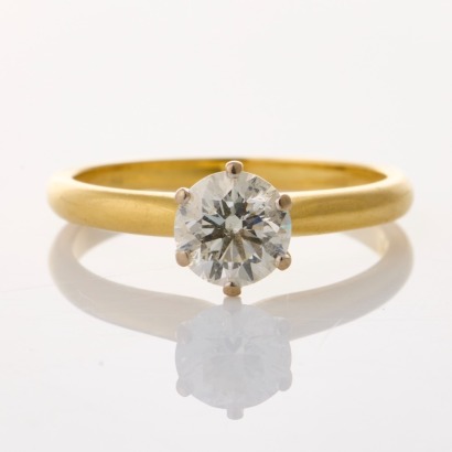 18ct Yellow / White Gold, 0.75ct Diamond Solitaire Ring