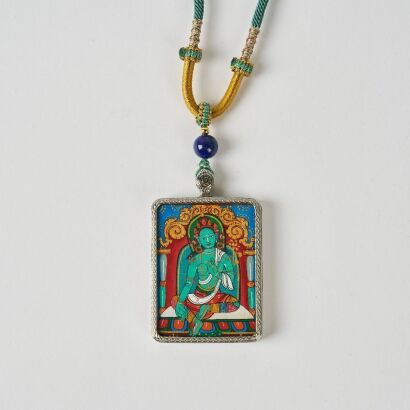A Chinese Tibetan Guge Green Tara Pendant