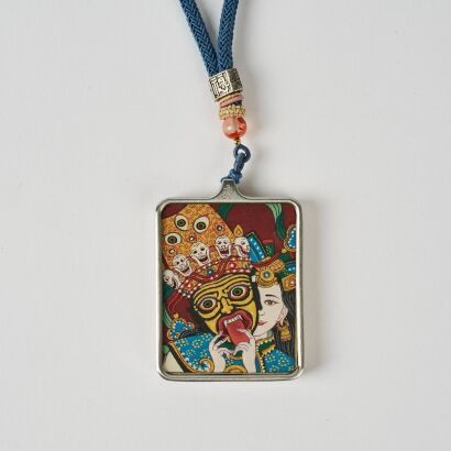 A Chinese Tibetan Zakiram Past and Present Pendant