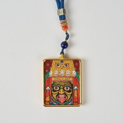 A Chinese Tibetan Zakiram Head Pendant