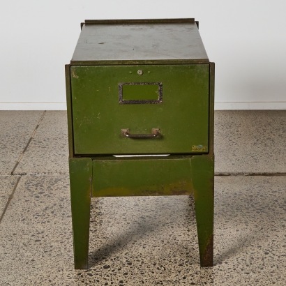 A Vintage New Zealand Industrial Cabinet And Stand