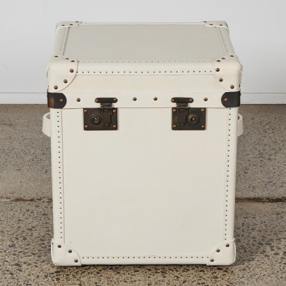 A Bianco Leather 'London' Side Table/Trunk by Timothy Oulton for HALO
