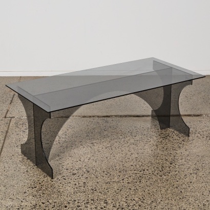 A Smoky Grey Glass Contemporary Coffee Table
