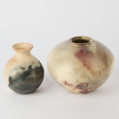 A pair of Pit Fired Vases