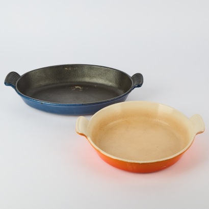 A pair of Cast Iron Oven Dishes