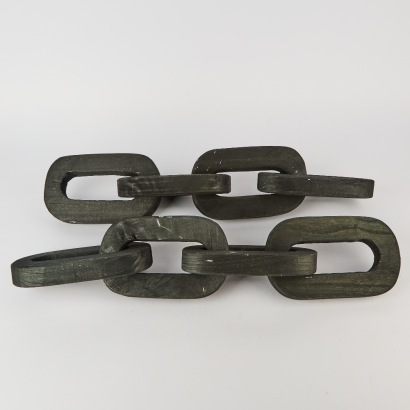 A Pair of Decorative Wood Chain Links