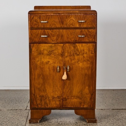 An Art Deco Walnut Veneer Tall Boy