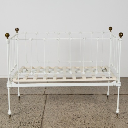 A Wrought Iron Vintage Childs Cot