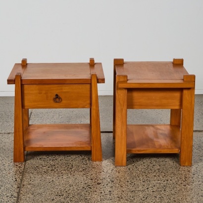 A Pair of Ironbark Rimu Bedside Tables
