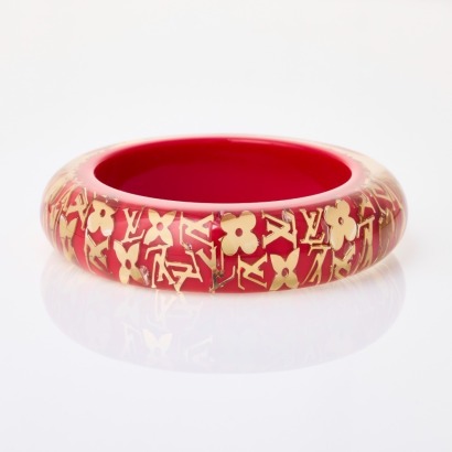 Louis Vuitton, Red Inclusion Bangle with Box