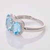 18ct White Gold, 3.37ct Aquamarine / 0.20ct Diamond Three Stone Ring - 2