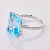 9ct White Gold, 10.56ct Blue Topaz Cocktail Ring - 2