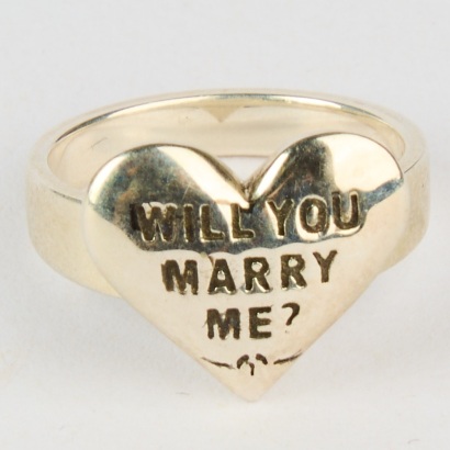 A 'Marry Me' Sterling Silver Ring