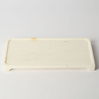 A Chinese White Marble Rectangular Box Stand