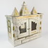 An Indian Embossed Metal Mandir Shrine Cabinet