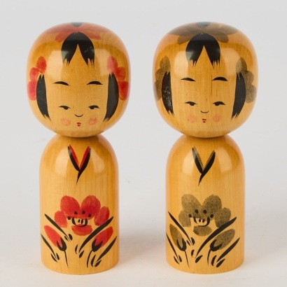 A Pair of Kokeshi Dolls