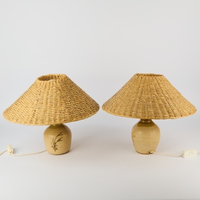 A Pair of Vintage Ceramic Base Lamps