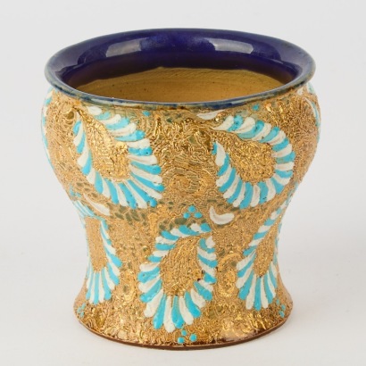 An Antique Royal Doulton Hand-potted Lambeth Jardiniere