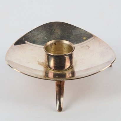 A Mid-20th Century Danish Silver-plated Small Candlestick