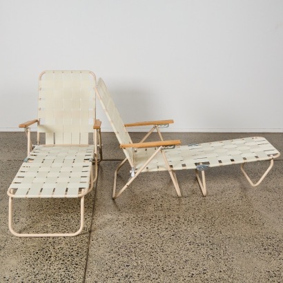 A Pair of Foldable Sun Loungers