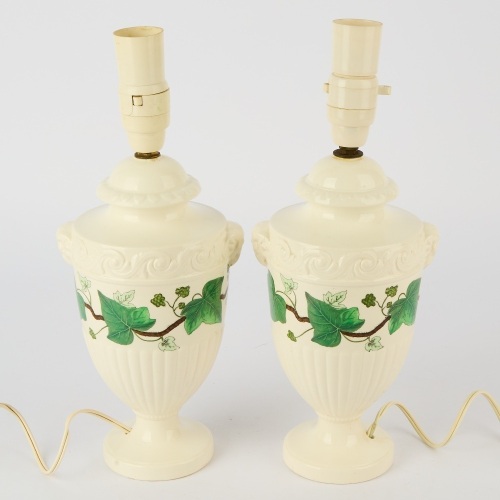 A Pair of Napoleon Ivy Lamps by Wedgewood