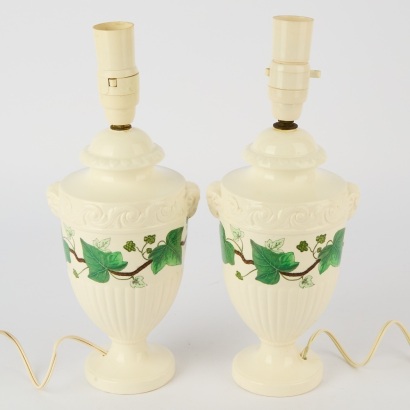 A Pair of Napoleon Ivy Lamps by Wedgewood