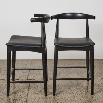 A pair of Hans Wegner Elbow Bar Stools Replica