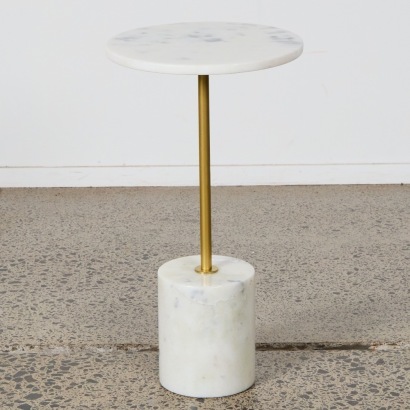 A Marble and Brass Martini Table