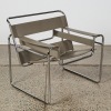 A Grey Leather Wassily Style Chair